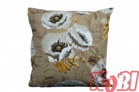 Poszewka bawełniana rozmiar 40x40 Białe maki beżowe tło 3520 Kobi