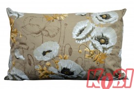 Poszewka bawełniana rozmiar 40x60 Białe maki beżowe tło 3520 Kobi