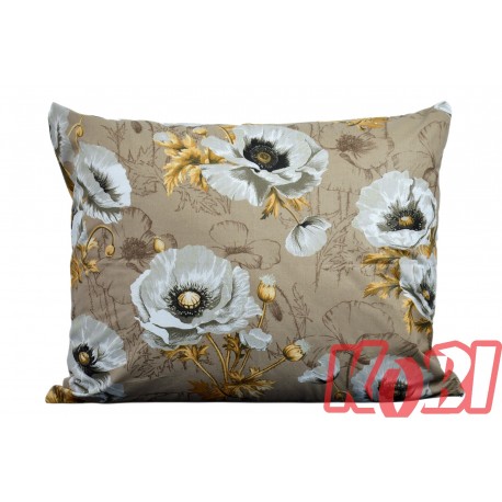 Poszewka bawełniana rozmiar 50x60 Białe maki beżowe tło 3520 Kobi