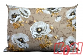 Poszewka bawełniana rozmiar 50x70 Białe maki beżowe tło 3520 Kobi