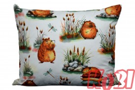 Poszewka bawełniana rozmiar 50x60 Kapibara białe tło 3523 Kobi