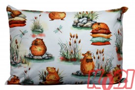Poszewka bawełniana rozmiar 50x70 Kapibara białe tło 3523 Kobi