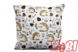 Poszewka bawełniana rozmiar 40x40 Jeżyki i szyszunie D82 Kobi