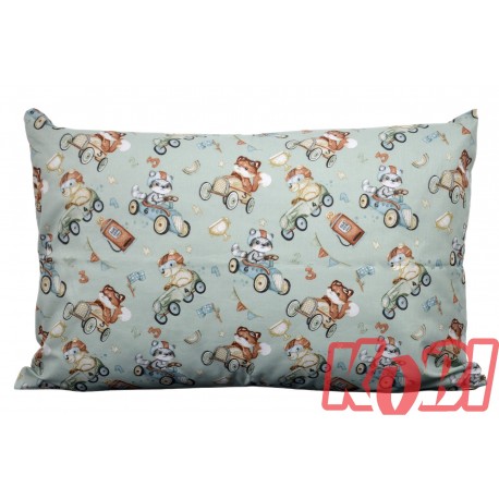 Poszewka bawełniana rozmiar 40x60 Wyścigi zwierzątek D86 Kobi