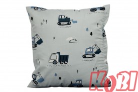 Poszewka bawełniana rozmiar 40x40 koparka-dźwig-traktor D91 Kobi
