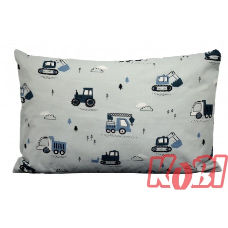 Poszewka bawełniana rozmiar 40x60 koparka-dźwig-traktor D91 Kobi