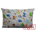 Poszewka bawełniana rozmiar 40x60 Małe dinozaury tło szare D92 Kobi