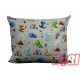 Poszewka bawełniana rozmiar 50x60 Małe dinozaury tło szare D92 Kobi