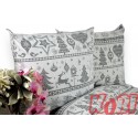 Pościel bawełna 100% rozmiar 160x200 świąteczna renifery szare pasy 1790 Kobi