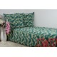 Pościel z kory rozmiar 160x200 Kwiatki zielone tło 3529 Kobi
