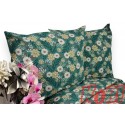 Pościel z kory rozmiar 160x200 Kwiatki zielone tło 3529 Kobi