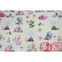 Pościel dziecięca 100% bawełna rozmiar 90x120 małe dinozaury tło ecru D90
