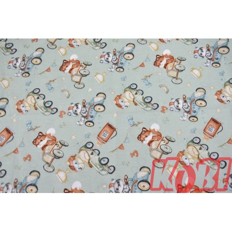 Pościel dziecięca 100% bawełna rozmiar 90x120 wyścigi zwierzątek D86