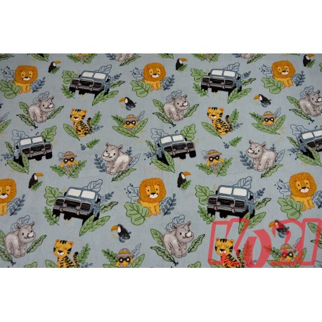 Pościel dziecięca 100% bawełna rozmiar 90x120 safari i jeep D88