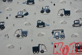 Pościel dziecięca 100% bawełna rozmiar 90x120 koparki-dzwig-traktor D91