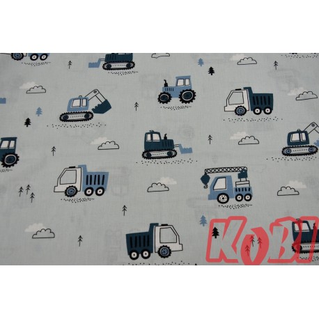 Pościel dziecięca 100% bawełna rozmiar 90x120 koparki-dzwig-traktor D91