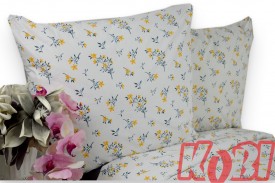Pościel bawełna 100% rozmiar 180x200 gałązki żółty kwiat 3543 KOBI