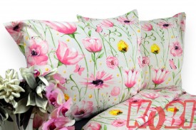 Pościel flanela rozmiar 180x200 tulipany 3539 KOBI