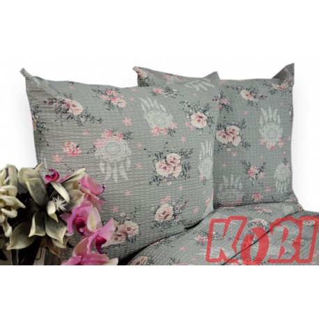 Pościel z kory rozmiar 160x200 Łapacz snów szare tło 3551 Kobi