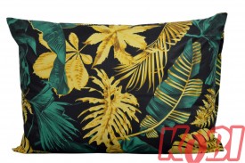 Poszewka bawełniana rozmiar 50x70 monstery zielono złote 3205 Kobi