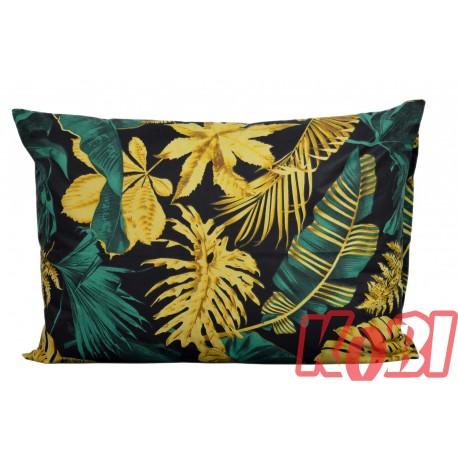 Poszewka bawełniana rozmiar 50x70 monstery zielono złote 3205 Kobi
