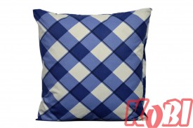 Poszewka bawełniana rozmiar 40x40 Biało-niebieska krata 3531 Kobi