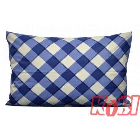 Poszewka bawełniana rozmiar 40x60 biało-niebieska krata 3531 Kobi