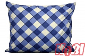 Poszewka bawełniana rozmiar 50x60 Biało-niebieska krata 3531 Kobi