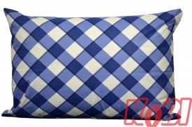 Poszewka bawełniana rozmiar 50x70 Biało-niebieska krata 3531 Kobi