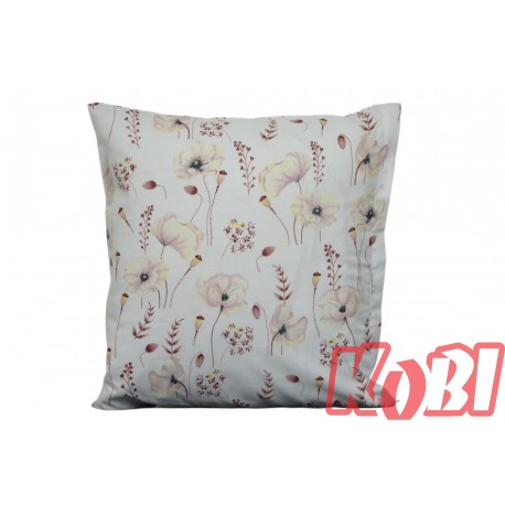 Poszewka bawełniana rozmiar 40x40 Pastelowe maki 3532 Kobi