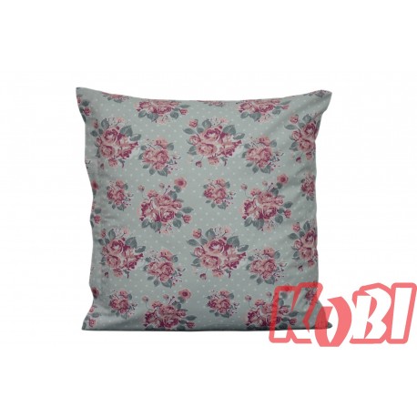 Poszewka bawełniana rozmiar 40x40 róże szare tło 3535 Kobi