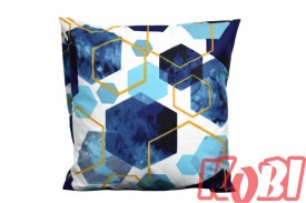 Poszewka bawełniana rozmiar 40x40 niebieskie pięciokąty 3212 Kobi