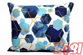 Poszewka bawełniana rozmiar 50x60 niebieskie pięciokąty 3212 Kobi