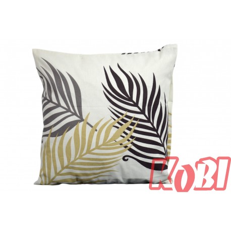 Poszewka bawełniana rozmiar 40x40 paproć ecru 3545 Kobi