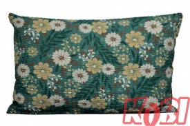 Poszewka z kory rozmiar 40x60 kwiatki zielone tło 3529 Kobi