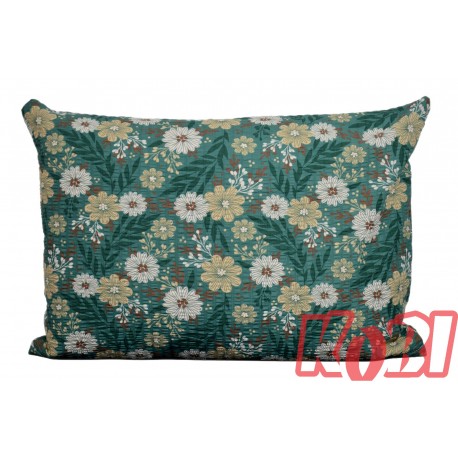 Poszewka z kory rozmiar 50x70 kwiatki zielone tło 3529 Kobi