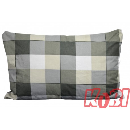 Poszewka bawełniana rozmiar 40x60 krata szare cappuccino 3534 Kobi