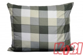 Poszewka bawełniana rozmiar 50x60 krata szare cappuccino 3534 Kobi