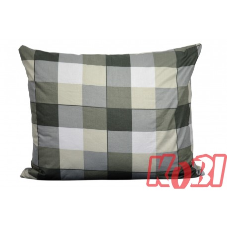 Poszewka bawełniana rozmiar 50x60 krata szare cappuccino 3534 Kobi