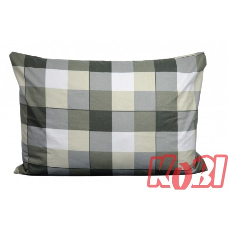 Poszewka bawełniana rozmiar 50x70 krata szare cappuccino 3534 Kobi