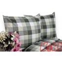 Pościel bawełna 100% rozmiar 160x200 krata szare cappuccino 3534 Kobi