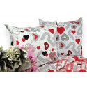 Pościel flanela rozmiar 160x200 Serce białe tło 3458 KOBI