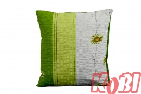 Poszewka z kory rozmiar 40x40 zielona stokrotka biały pas 3555 KOBI