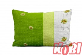 Poszewka z kory rozmiar 40x60 stokrotka zielona biały pas 3555 KOBI