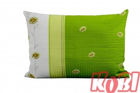 Poszewka z kory rozmiar 50x70 zielona stokrotka biały pas 3555 KOBI