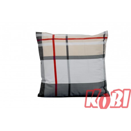 Poszewka bawełniana rozmiar 40x40 krata kremowo-czerwona 3424 Kobi