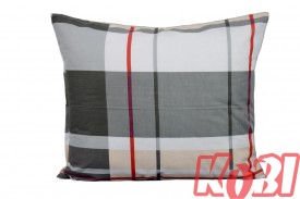 Poszewka bawełniana rozmiar 50x60 krata kremowo-czerwona 3424 Kobi