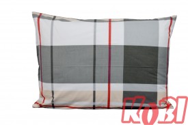 Poszewka bawełniana rozmiar 50x70 krata kremowo-czerwona 3424 Kobi