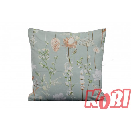 Poszewka bawełniana rozmiar 40x40 kwiaty tło oliwka 3472 Kobi