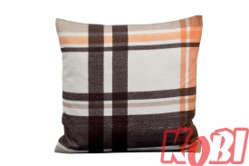 Poszewka flanela rozmiar 40x40 krata brąz 3538 KOBI